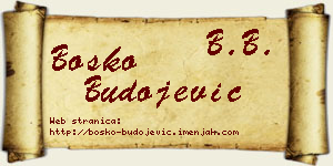 Boško Budojević vizit kartica